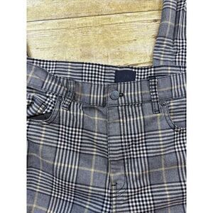 H&M Skinny Fit Coupe Moulante Black Gray Plaid Pants Women's Size 32‎ High Waist